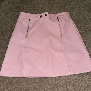 Light Pink Faux Leather Skirt